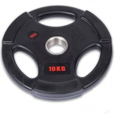 Диски обгумовані з потрійним хватом і металевою втулкою Life Fitness 10кг (d-51мм), код: SC-80154B-10-S52 Диски обгумовані з потрійним хватом і металевою втулкою Life Fitness 10кг (d-51мм), код: SC-80154B-10-S52