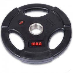 Диски обгумовані з потрійним хватом і металевою втулкою Life Fitness 10кг (d-51мм), код: SC-80154B-10-S52
