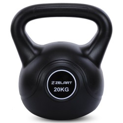 Гиря тренувальна цільна пластикова Zelart 20кг, чорний, код: TA-5427-20-S52