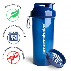 Шейкер спортивний Smartshake Lite 1000ml Glossy-Navy Blue, код: 10611402-PP