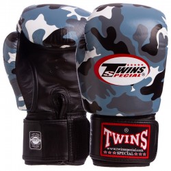 Рукавички боксерські шкіряні Twins Army 12 унцій, сірий, код: FBGVL3-ARMY_12GR