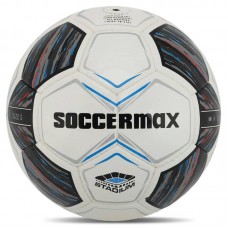 М"яч футбольний Soccermax №5 PU, білий-синій, код: FB-4193_WBL