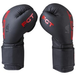 Боксерські рукавички FGT 10oz, чорний/червоний, код: FT-2171/10-WS