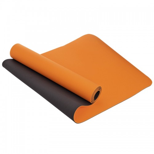 Килимок для фітнесу та йоги FitGo 6 мм помаранчевий-чорний, код: FI-3046_ORBK