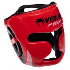 Шолом боксерський з повним захистом шкіряний Venum S, червоний, код: BO-0622_SR