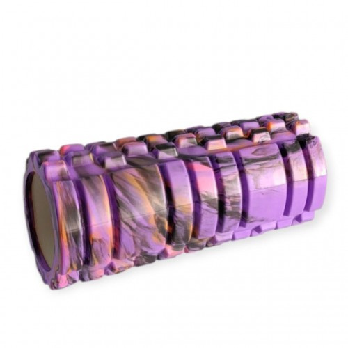 Масажний валик класичний SNS EVAJD2-33KM-PU+BK+ 33 см, хвилясто-фіолетовий, код: 11072-SNS