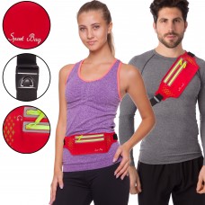 Ремінь-сумка спортивна поясна для бігу та велопрогулянки BioGym червоний, код: C-0330_R-S52