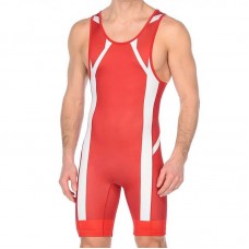 Тріко борцівське Asics Wrestling Singlet L, червоний-білий, код:  8719021638933-SR