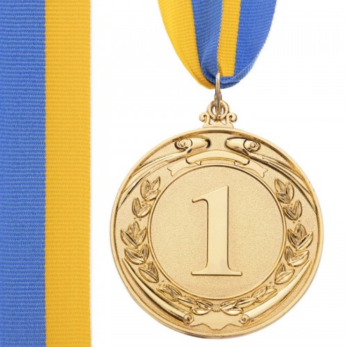Медаль спортивна зі стрічкою PlayGame Lider золота, код: C-6862_G