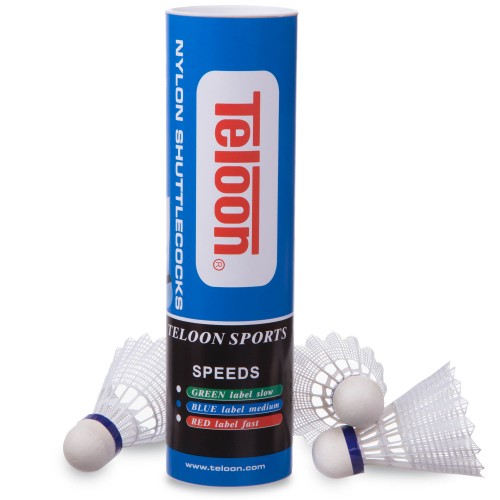 Волани для бадмінтону Teloon 6шт, білий, код: TB200-S52 Волани для бадмінтону Teloon 6шт, білий, код: TB200-S52