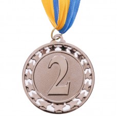 Медаль спортивна зі стрічкою PlayGame Stroke срібна, код: C-4330_S