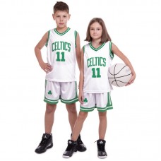 Форма баскетбольна підліткова PlayGame NB-Sport NBA Celtics 11 S (6-8 років), ріст 120-130см, білий-зелений, код: BA-0967_SWG-S52