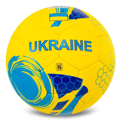 М"яч футбольний Ballonstar Ukraine №5 PU, жовтий-блакитний, код: FB-5181