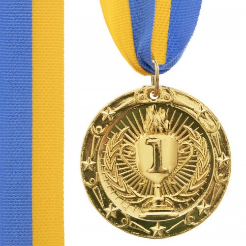 Медаль спортивна зі стрічкою PlayGame Bowl золота, код: C-6402_G