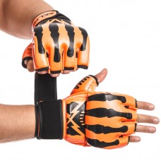 Рукавички для змішаних єдиноборств MMA Zelart розмір S, помаранчевий-чорний, код: BO-1395_SORBK