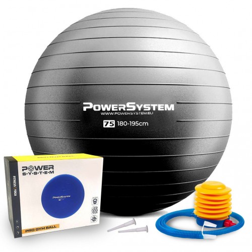 М"яч для фітнесу (фітбол) Power System Pro Gymball Ø75 см, чорний, код: 4013BK-0