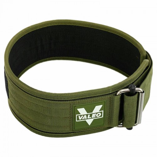 Пояс атлетичний текстильний Valeo спинка 10,5см, розмір S, оливковий, код: TA-1148_SOL