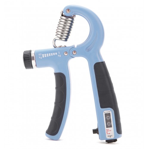 Еспандер кистьовий з регульованим навантаженням та лічильником Cornix 5-60 кг, блакитний-чорний, код: XR-0267