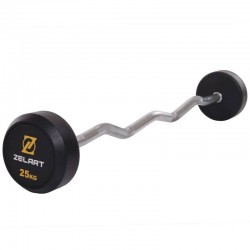 Штанга фіксована вигнута обрезиненная Zelart Rubber Coated Barbell 25кг, код: TA-2687-25-S52 Штанга фіксована вигнута обрезиненная Zelart Rubber Coated Barbell 25кг, код: TA-2687-25-S52