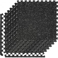 Мат-пазли DualMat 60×60×2 см (чорний/білі вкраплення) — комплект 4 шт, код: W-RUB60-20-WHITE-4-IF