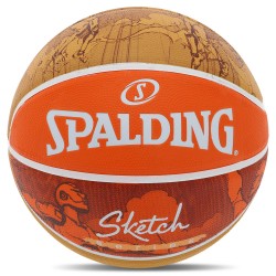 М'яч баскетбольний гумовий Spalding Jump Sketch №7, помаранчевий, код: 84452Y-S52