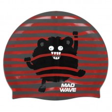 Шапочка для плавання силіконова юніорська MadWave Junior Monster, червоний, код: M057309_R