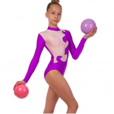 Купальник для художньої гімнастики дитячий FitGo 38, зріст 158, фіолетовий-рожевий, код: DR-1405_38VP