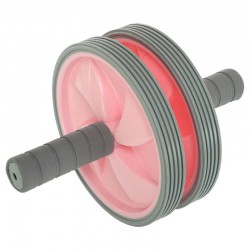 Ролик для пресу подвійний FitGo D180mm, рожевий, код: FI-7146_P Ролик для пресу подвійний FitGo D180mm, рожевий, код: FI-7146_P