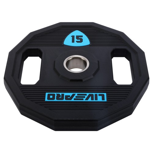 Блини диски поліуретанові 2 Handle металева втулка LiveUp ø51мм, 15кг, чорний, код: LP8023-15-S52 Блини диски поліуретанові 2 Handle металева втулка LiveUp ø51мм, 15кг, чорний, код: LP8023-15-S52