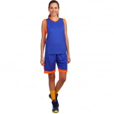Форма баскетбольна жіноча PlayGame Lingo Lingo 3XL (ріст 170-175), синій-помаранчевий, код: LD-8217_3XLBLOR