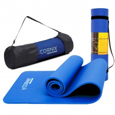 Килимок для йоги та фітнесу Cornix NBR 1830x610x10 мм, синій, код: XR-0009