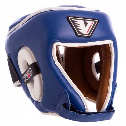 Шолом боксерський відкритий Velo шкіряний з посиленим захистом макушки M, синій, код: VL-8195_MBL