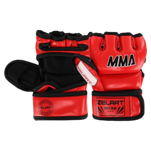 Рукавички для змішаних єдиноборств MMA Zelart XS, червоний, код: BO-0397_XSR