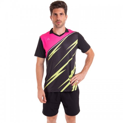 Форма для великого тенісу чоловіча Lingo 2XL, зріст 175-180, чорний-рожевий, код: LD-1843A_2XLBKP