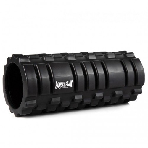 Масажний ролик (роллер) PowerPlay Massage Roller 330х140 мм, чорний, код: PP_4025_Black