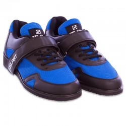 Штангетки для важкої атлетики Zelart розмір 39, чорний-синій, код: OB-1262_39BK