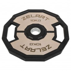 Диски гумові 2 Handle металева втулка Zelart 51мм, 10кг, чорний-сірий, код: TA-4792-10