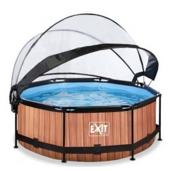 Басейн круглий з куполом Exit дерево 244 х 76 см, код: 30.32.08.10