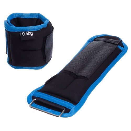 Обважнювачі-манжети для рук і ніг FitGo 2x0,5 кг чорний-синій, код: FI-1302-1_BKBL
