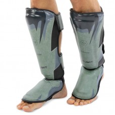 Захист гомілки та стопи для єдиноборств Zelart, розмір S, чорний-оливковий, код: BO-1190_SOL