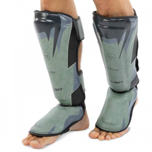 Захист гомілки та стопи для єдиноборств Zelart, розмір S, чорний-оливковий, код: BO-1190_SOL