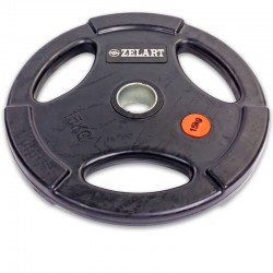 Млинці (диски) обгумовані Zelart Z-HIT з потрійним хватом 15кг, код: TA-5160-15-S52 Млинці (диски) обгумовані Zelart Z-HIT з потрійним хватом 15кг, код: TA-5160-15-S52