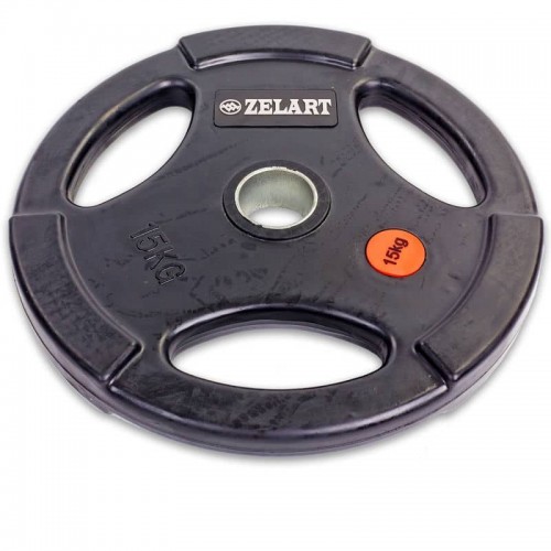 Млинці (диски) обгумовані Zelart Z-HIT з потрійним хватом 15кг, код: TA-5160-15-S52