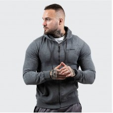 Толстовка чоловіча GymBeam Zipper Hoodie Grey Black S, сірий, код: 118022-GB