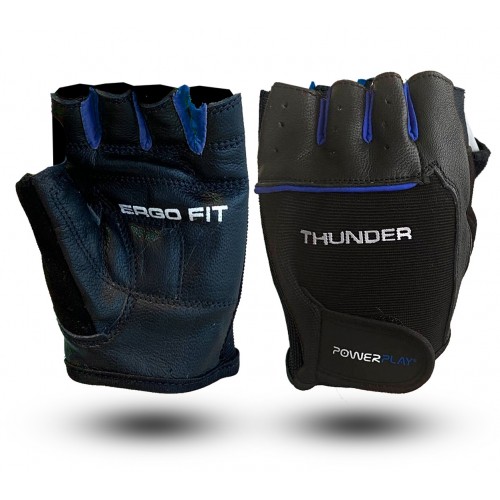 Рукавички для фітнесу PowerPlay Thunder M, чорно-сині, код: PP_9058_M_Thunder