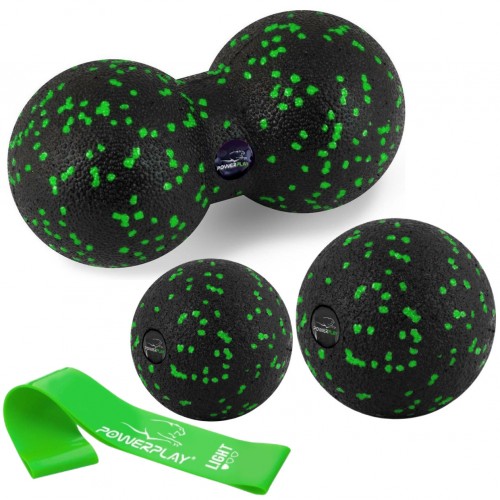 Набір для масажу та йоги PowerPlay EPP (комплект з 3 штук) Green + резинка 5,5 кг., код: PP_4092_Green