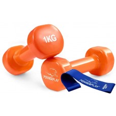 Гантель вінілова PowerPlay 2х1 кг, помаранчевий, код: PP_4103_2*1kg