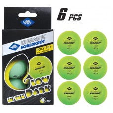 М"ячі Donic Glow in the dark (6шт.) 40+ green, код: 4000885085075