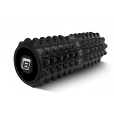 Масажний ролик EasyFit Grid Roller v.1.2 із заглушками з обох сторін 330х130 мм, чорний, код: EF-2022a-BK