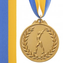 Медаль спортивна зі стрічкою PlayGame Гімнастика золота, код: C-4851_G